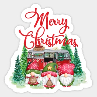 Christmas funny gnomes, Hanging with my gnomies,Merry Christmas Sticker